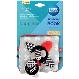 CANPOL BABIES Zabawka Sensory Pluszowa kontrastowa książeczka edukacyjna