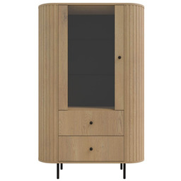 Witryna OVALIO 1F2S (112) Dąb cremona Czarne nogi