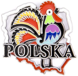 Magnes na lodówkę kontur Polska kogut folk