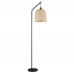 Lampa stojąca Podłogowa Bambusowa pleciona Boho Do Salonu