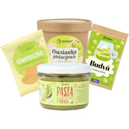 Zestaw Pistacjowy - pasta, owsianka, budyń i ciasteczko