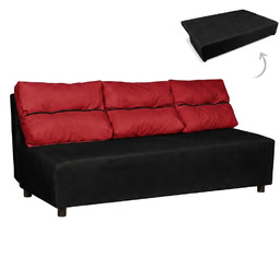 Kanapa Sofa rozkładana spania pojemnik beżowy fiolet Kimo