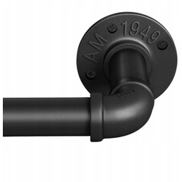 Czarny Regulowany Karnisz Industrialny Drążek metal 76-152 cm