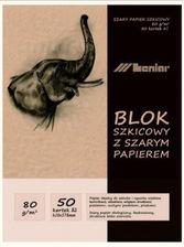 Leniar Blok szkicowy z szarym papierem A2/50k