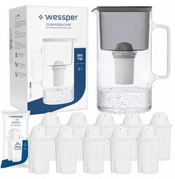 Dzbanek Szklany Wessper D2 Borosilicate 3l 11 Filtr