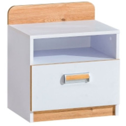 Szafka nocna z szufladą Lorento L12, biało-dębowa