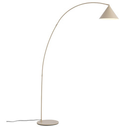 Lampa podłogowa w stylu retro beżowa z białym