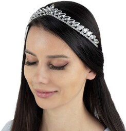 Ozdoba ŚLUBNA korona TIARA DIADEM KRYSZTAŁ AAA