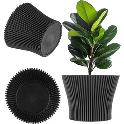 Doniczka na kwiaty Estrela 19cm czarny