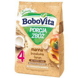 BoboVita Porcja zbóż Kaszka mleczna manna brzoskwinia-banan po
