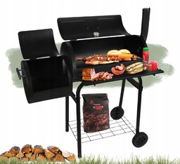 Grill Ogrodowy Z Wędzarnią Dwufunkcyjny Z Pokrywą Wędzarka