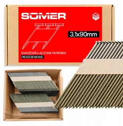 Gwoździe Do Gwoździarki Budowlane 3,1X90MM Pierścieniowe 2000 Sztuk