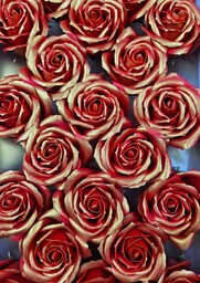 Czerwone Złote Róże mydlane Duże oryginalne 25szt flowerbox