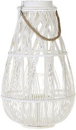 Beliani Lampion dekoracyjny bambusowy 56 cm biały
