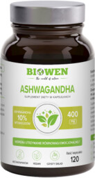 ASHWAGANDHA EKSTRAKT BEZGLUTENOWY (400 mg) 120 KAPSUŁEK -