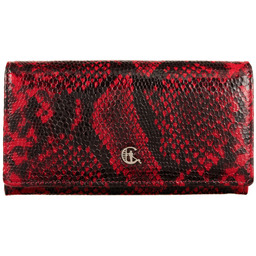 Duży czerwony portfel damski wąż RFID Canaletto PD1602s268