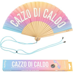 Fisura Oryginalny wachlarz z napisem "c*zzo di caldo