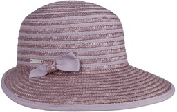 Czapka z Daszkiem Słomiana Paglina by Seeberger, liliowy,