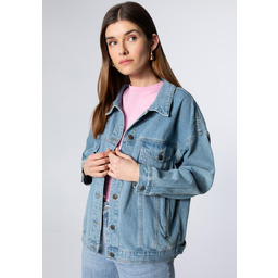 Damska kurtka dżinsowa oversize niebieska L/XL