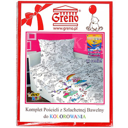 Pościel do wielokrotnego kolorowania dla dzieci 160x200 Greno