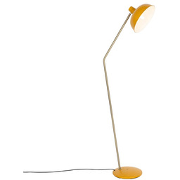 Lampa stojąca retro żółta z brązem - Milou
