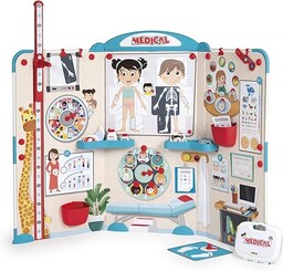 Smoby 7600340208 Gabinet Lekarski Tablica wielofunkcyjna Zestaw Edukacyjny,