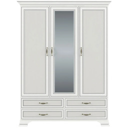Edinos Premium Trzydrzwiowa szafa z lustrem i szufladami