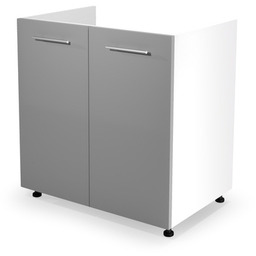 Szafka zlewozmywakowa biała / jasny szary mat /