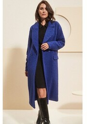 Długi dwurzędowy płaszcz w kolorze niebieskim 4205, Kolor