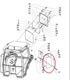 SZYBA BOCZNA PRAWA NEW HOLLAND CASE 5089556