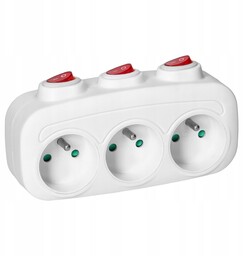4 x Rozgałęźnik Elektryczny Potrójny 3x Gniazda 3x