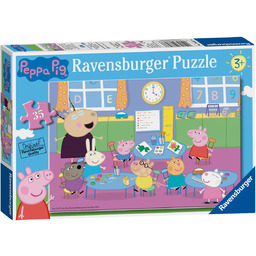 Ravensburger, puzzle, Świnka Peppa i cała klasa, 35