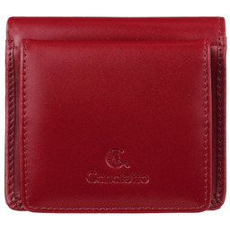 Czerwony skórzany portfel damski Canaletto z RFID klasyka