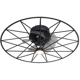 Wentylator sufitowy czarny 62 cm z LED