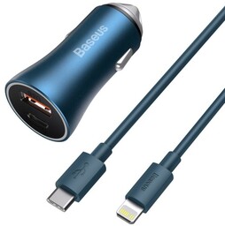 BASEUS Ładowarka samochodowa Golden Contactor Pro 40W USB+USB-C