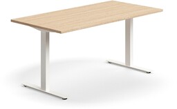 Biurko QBUS, proste, 1600x800 mm, rama T, biały,