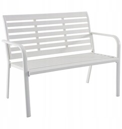 Ławka ogrodowa aluminiowa biała 113x61.5x86 cm