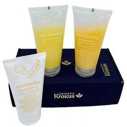 Zestaw Prezentowy, Ziaja Mirabelka, balsam, peeling, żel pod