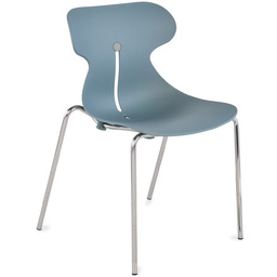 Krzesło Mariquita, minimalistyczne na metalowych nogach z plastikowym