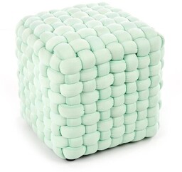 Pufa kwadratowa tapicerowana zielona Rubik