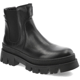 Czarne Botki Nessi Wygodne Skórzane Buty