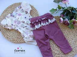 Gamex Komplet dla niemowlaka body i legginsy Jagódka