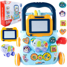 Chodzik Pchacz Znikopis Jeździk Interaktywny Stolik Edukacyjny Niebieski