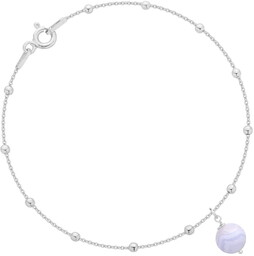MYNESS Bransoletka srebrna z chalcedonem