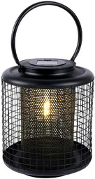 Lampion ogrodowy solarny LED metalowy czarny 22,5 cm