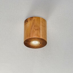 Lampa sufitowa Ara w kształcie cylindra z drewna