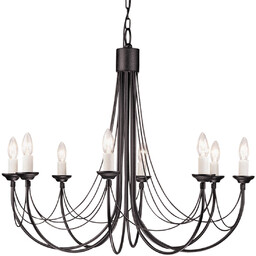 Elstead Lighting Świecznikowy żyrandol Carisbrooke CB8-BLACK Elstead metalowy