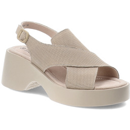 S.Barski Sandały damskie, cholewka ze skóry naturalnej zamszowej