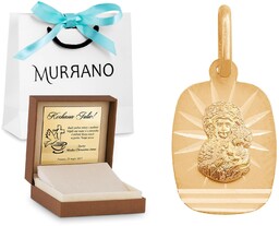 Złoty medalik 585 Matka Boska PREZENT GRAWER