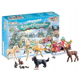 Zestaw Klocki Edukacyjne Konie Sanie Zwierzęta Kalendarz adwentowy